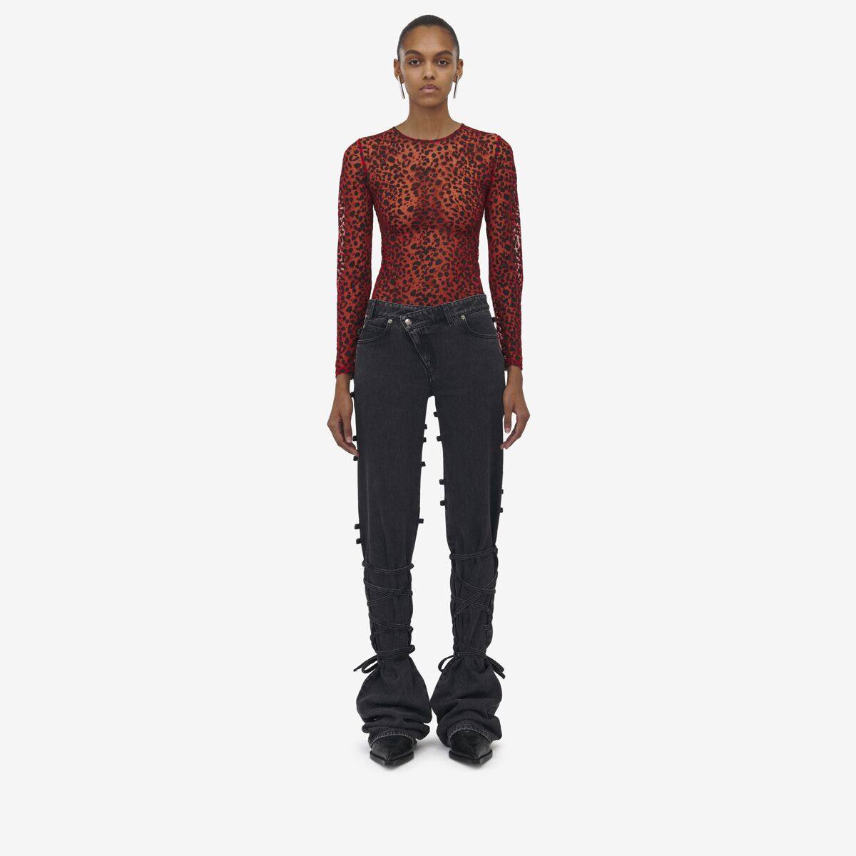 Alexander McQueen Women's Black Tied Jeans - 8 (Cotton)